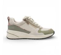 Tamaris Damen-Sneaker, weiß-grün, mit Plateau, Reißverschluss und Schnürung EU40