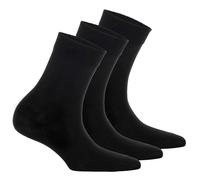 Tamaris Damen Socken, 3er Pack - Comfort Cotton Socks, Crew Socken, einfarbig 35-38 Schwarz