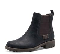 Chelseaboots TAMARIS, Damen, Gr. 40, navy, Elastischer Einsatz, Nubuklederimitat, unifarben, Schuhe, Blockabsatz, Stiefelette, Schlupfschuh im Used Look (46405615-40) navy