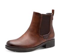 Chelseaboots TAMARIS, Damen, Gr. 37, braun (cognac), Elastischer Einsatz, Lederimitat, unifarben, used, Schuhe, Blockabsatz, Stiefelette, Schlupfschuh im Used Look (77819743-37) cognac