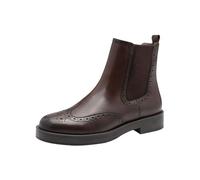 Chelseaboots TAMARIS, Damen, Gr. 38, dunkelbraun, Leder, Schuhe, Blockabsatz, Stiefelette, Businessschuh mit eleganter Lyralochung (13025865-38) dunkelbraun