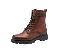 Schnürstiefelette TAMARIS, Damen, Gr. 39, braun (cognac), Leder, Lederimitat, unifarben, used, casual, Schuhe, Blockabsatz, Schnürboots mit schaftumwickelnenden Schnürsenkeln (77695736-39) cognac