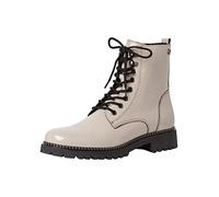 Tamaris Damen Stiefel, Frauen Schnürstiefel,Comfort Lining,uebergangsstiefel,uebergangsschuhe,schnürboots,Kurzstiefel,Ivory PATENT,40 EU / 6.5 UK