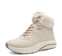 Tamaris Damen Schnürboots Winterboots 51335037 – Lederimitat/Textil, Keilabsatz, creme Gr. 41