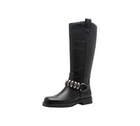 Stiefel TAMARIS, Damen, Gr. 41, Normalschaft, schwarz, Lederimitat, unifarben, Schuhe Stiefel, Blockabsatz, Langschaftstiefel mit Schmuckelementen, im Biker-Look (67545807-41) schwarz