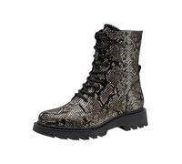 Schnürstiefelette TAMARIS, Damen, Gr. 42, schwarz snake, Textil, Reptilienprägung, modisch, Schuhe, Blockabsatz, Schnürboots mit trendiger Prägung (73369700-42) schwarz snake