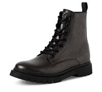 Tamaris Schnürboots Damen M2526941 – altsilberfarben, Leder/Lederimitat, Reptilienprägung – Gr. 41