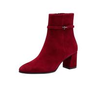 Stiefelette TAMARIS, Damen, Gr. 39, rot, Ziegenveloursleder, unifarben, Schuhe, Blockabsatz, Businessschuh, Abendschuh mit Touch it-Ausstattung (17358830-39) rot