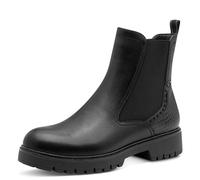 Chelseaboots TAMARIS, Damen, Gr. 38, schwarz, Leder, Lederimitat, Schuhe Chelseaboots, Blockabsatz, Stiefelette mit Kontrast-Rahmennaht (17287827-38) schwarz