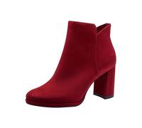 Stiefelette TAMARIS, Damen, Gr. 40, rot, Textil, Veloursleder, unifarben, Schuhe, Blockabsatz, Abendschuh, Festtagsschuh in veganer Verarbeitung (61317052-40) rot