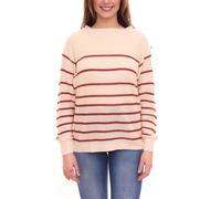 Tamaris Damen Strick-Pullover locker gewebter Rundhals-Sweater im Oversize-Stil 92878532 Beige 32/34