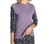 Tamaris Damen Strick-Pullunder mit Rundhals-Ausschnitt Sommer-Shirt 88059911 Lila 36/38