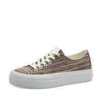 Plateausneaker TAMARIS, Damen, Gr. 41, bunt (multi), Textil, Lederimitat, sportlich, Schuhe, Freizeitschuh, Halbschuh, Schnürschuh mit Logo an der Ferse (92911835-41) multi