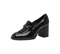 Tamaris Damen Trotteur Blockabsatz Vegan; Black PATENT, EU 37