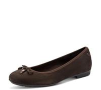 Tamaris Damen Wide FIT Ballerina aus Leder mit Schleife, Mocca Suede, 40