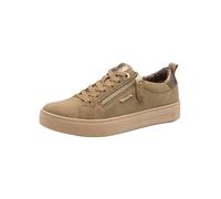 Tamaris Damen Sneaker Comfort – flach mit Reißverschluss, Braun (Pepper Suede) Gr. 41