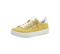 Tamaris Damen Wide Fit Damen Sneaker flach mit Reißverschluss Freizeit, Gelb (Yellow Nubuc), 38 EU