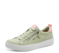 Tamaris Damen Wide Fit Damen Sneaker flach mit Reißverschluss Freizeit, grün (Mint), 37 EU