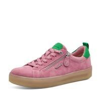 Tamaris COMFORT Damen Sneaker flach mit Reißverschluss Freizeit, Rosa (Rose/Green), 37 EU