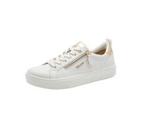 Tamaris Damen Sneaker Comfort 83707-42 Wide Fit flach mit Reißverschluss Weiß Größe 40