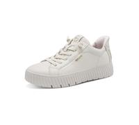 Tamaris Damen Sneaker Comfort Step-In Leder Wide Fit Weiß (Offwhite) Größe 42