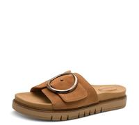 Tamaris Damen Wide Fit Pantoletten flach mit Klettverschluss und Schnalle