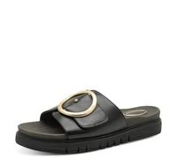 Tamaris Damen Wide Fit Pantoletten flach mit Klettverschluss und Schnalle, schwarz (Black Nappa), 37 EU
