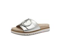 Tamaris Comfort Damen Pantoletten aus Leder Elegant, Silber (Silver), 38 EU