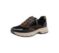 Tamaris Damen Wide FIT Sneaker aus Leder mit Duo-Tex, Black Comb, 37