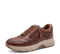 Tamaris Damen Wide FIT Sneaker aus Leder mit Duo-Tex, Cognac Nappa, 38