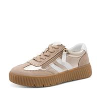 Tamaris Damen Wide FIT Sneaker flach mit Reißverschluss Freizeit, metallic (lt Gold Comb), 38 EU