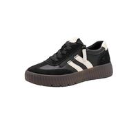 Tamaris Damen Wide FIT Sneaker flach mit Reißverschluss Freizeit, Schwarz (Black Comb), 38 EU