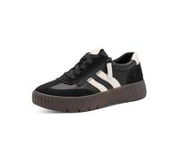 Tamaris Damen Wide FIT Sneaker flach mit Reißverschluss Freizeit, Schwarz (Black Comb), 41 EU