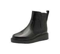 Tamaris Damen WIDE FIT Stiefelette aus Leder Keilabsatz, Black Nappa, 37