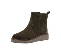 Tamaris Damen WIDE FIT Stiefelette aus Leder Keilabsatz, Olive Suede, 41