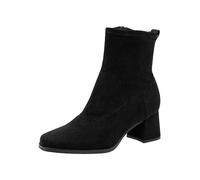 Tamaris Damen WIDE FIT Stiefelette mit Blockabsatz, Black, 37