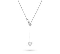 Tamaris Damen Y-Halskette aus Metall mit Infinity Symbol | wasserfest, hautfreundlich, 55cm, individuell verstellbar, funkelnder Zirkoniastein