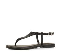 Tamaris Damen Zehentrenner Sandalette Leder, schwarz, 39 EU