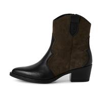 Tamaris Damenschuhe Cowboy-/ Bikerboots BLACK LEATHER/OLIVE BLACK LEATHER/OLIVE - Gr. - 38