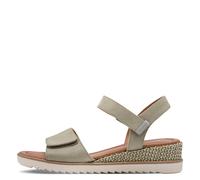 Keilsandalette TAMARIS, Damen, Gr. 41, mint, Textil, Veloursleder, unifarben, Schuhe, Riemchensandale, Sommerschuh in veganer Verarbeitung (32819935-41) mint