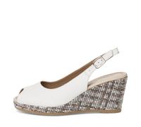 Tamaris Damenschuhe Keilsandaletten WHITE LEATHER WHITE LEATHER - Gr. - 40