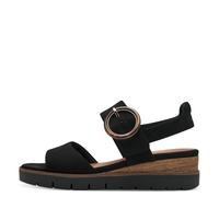 Tamaris Damensandalette Black Uni – Plateau, Leder – Größe 38