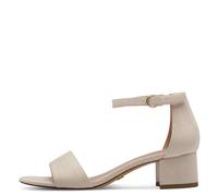 Tamaris Damen Sandalen 1-1-28201-28/251 Textil, Vegan, Blockabsatz NUDE/Beige Größe 36