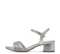 Tamaris Damen Sandalette M2824844 – Blockabsatz, metallic, silber – Größe 41