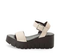 Tamaris Sandalen Veloursleder Beige/Schwarz - 37