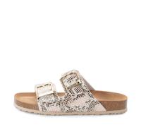 Damen-Pantolette BEIGE/SNAKE - Gr. - 43