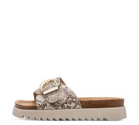 Tamaris Damenschuhe Klassische Pantoletten BEIGE SNAKE BEIGE SNAKE - Gr. - 41