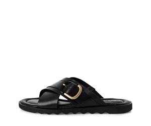 Tamaris Damenschuhe Klassische Pantoletten BLACK LEATHER BLACK LEATHER - Gr. - 42