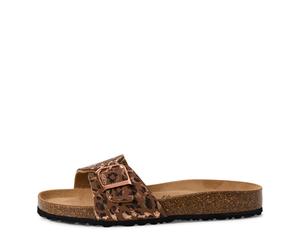 Tamaris Damenschuhe Klassische Pantoletten COGNAC/LEOPARD COGNAC - Gr. - 39
