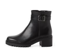 Stiefelette TAMARIS, Damen, Gr. 40, schwarz, Glattleder, Schuhe Stiefelette, Blockabsatz, Basic-Boots mit klassischer Zierschnalle (85335720-40) schwarz